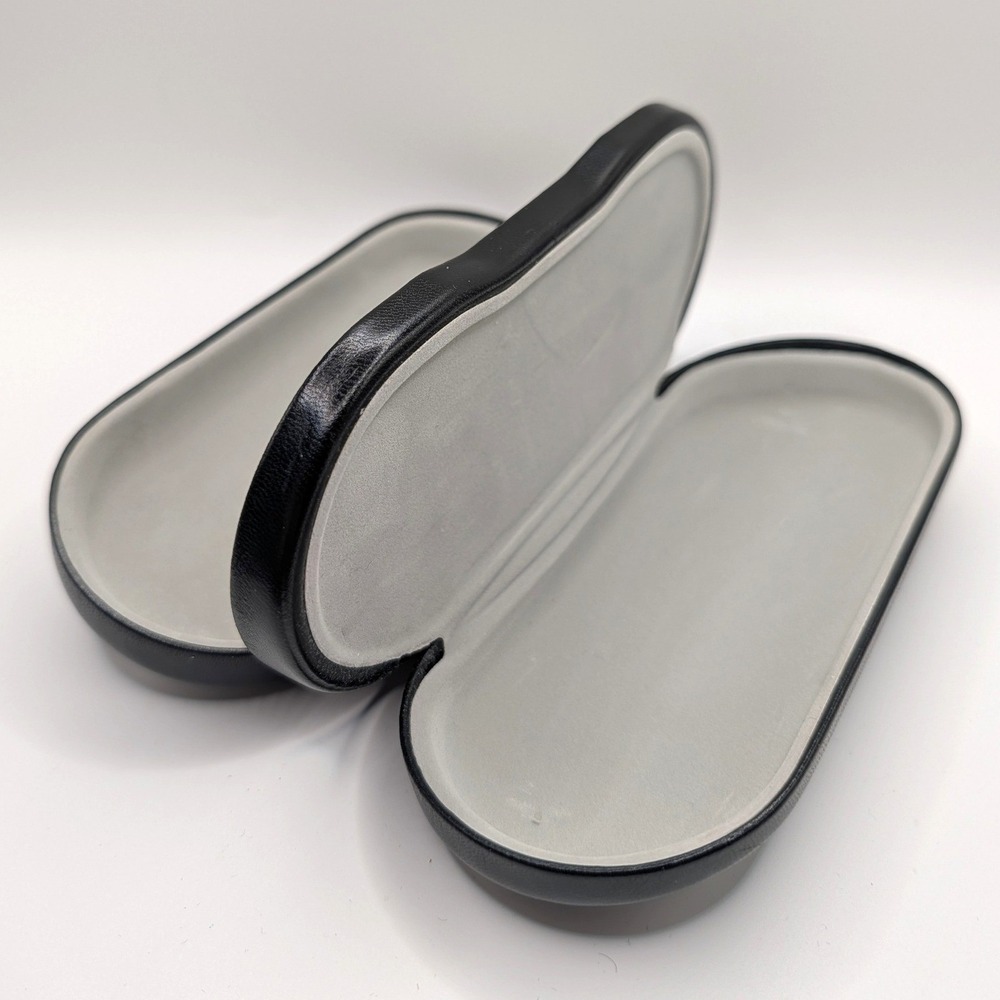 Dual Glasses Case Double Eyewear Storage Faux Leather Black